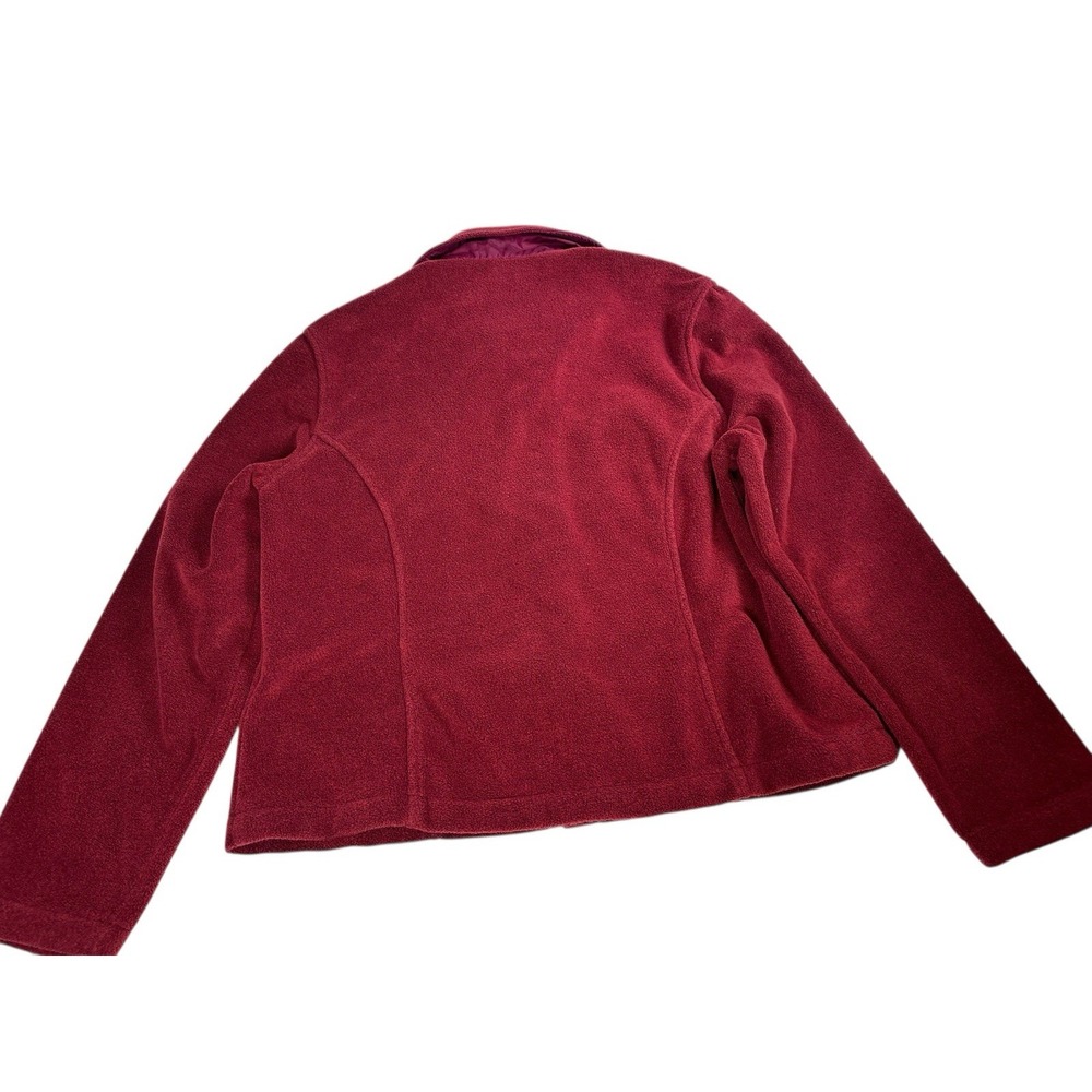 TSUNAMI Fleece Button Up Jacket Women's L Red Pockets‎ Cozy Comfort - Picture 6 of 9